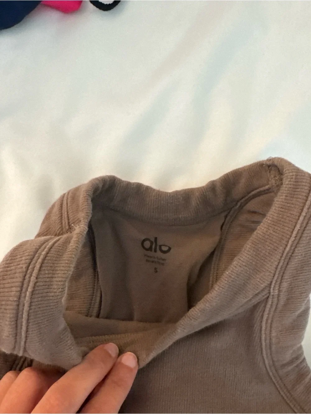 ALO Yoga Delight Seamless Knit Bra - Light Brown Size Small